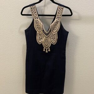 Lilly Pulitzer Navy Dress with Lace Detail
